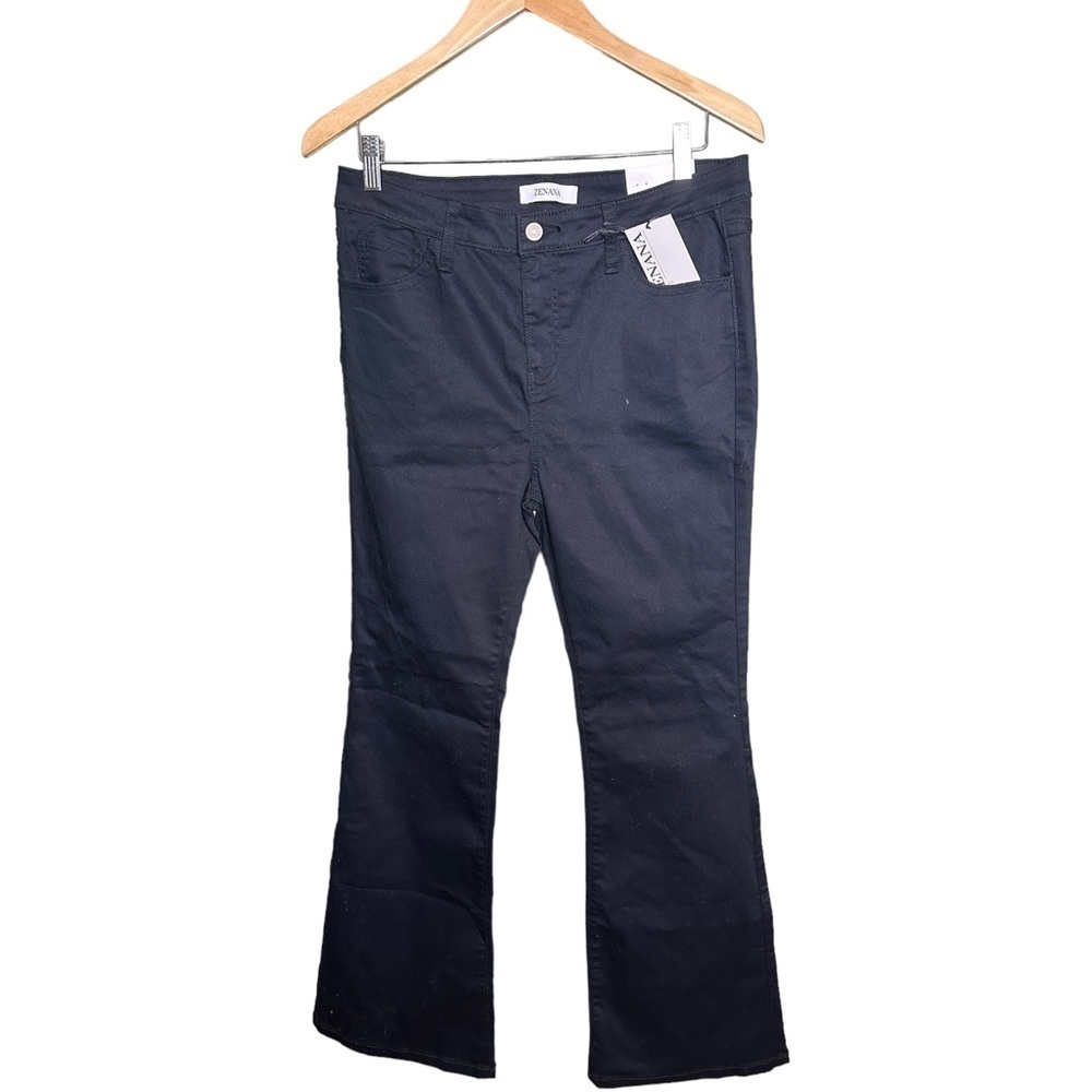 NWT Zenana Black Boot Cut High Rise Cotton Blend Stretch Jeans L